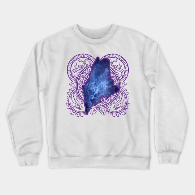 Maine Mandala Crewneck Sweatshirt by Manfish Inc.